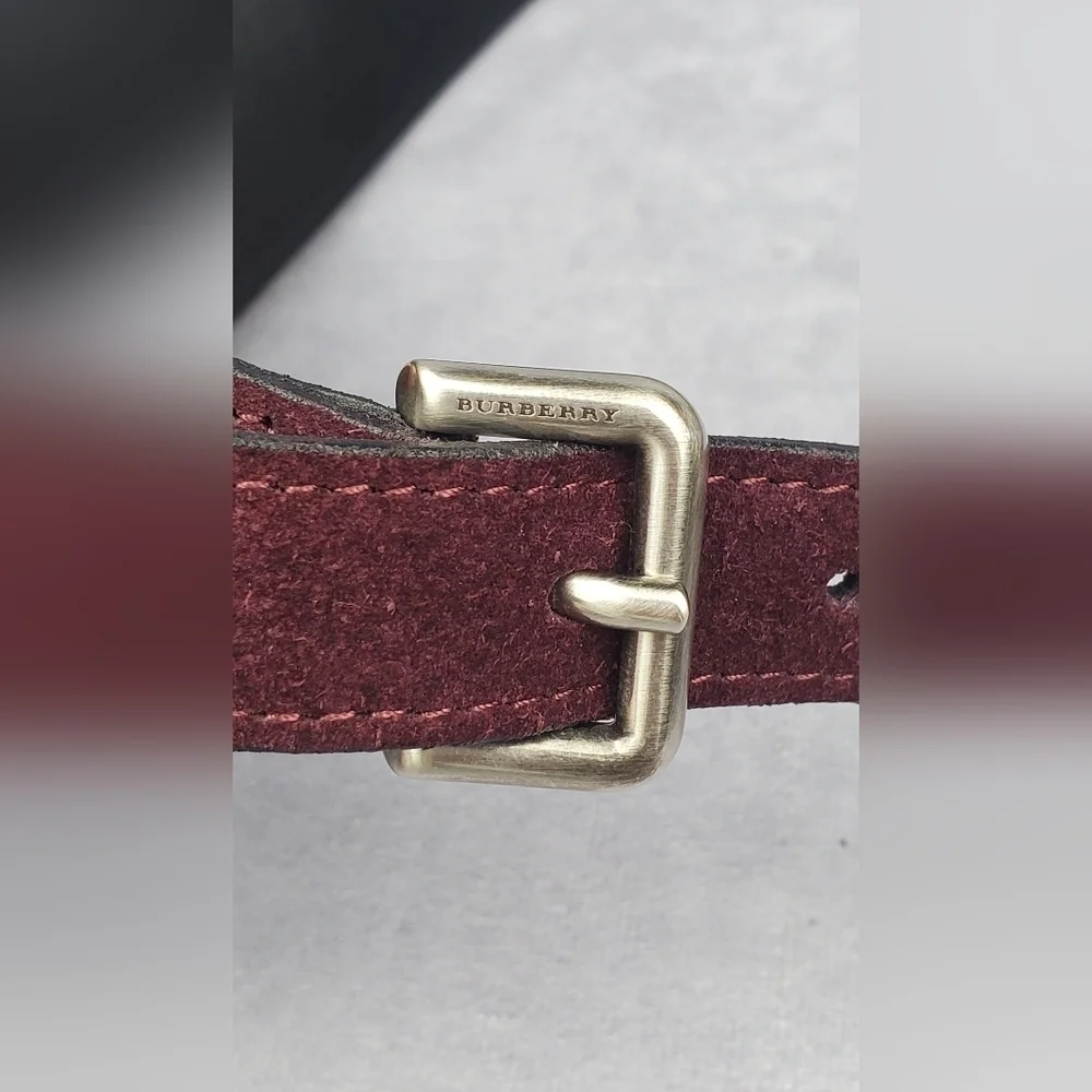 Burberry‎ Women's Maroon Suede belt Made In Italy Size 36